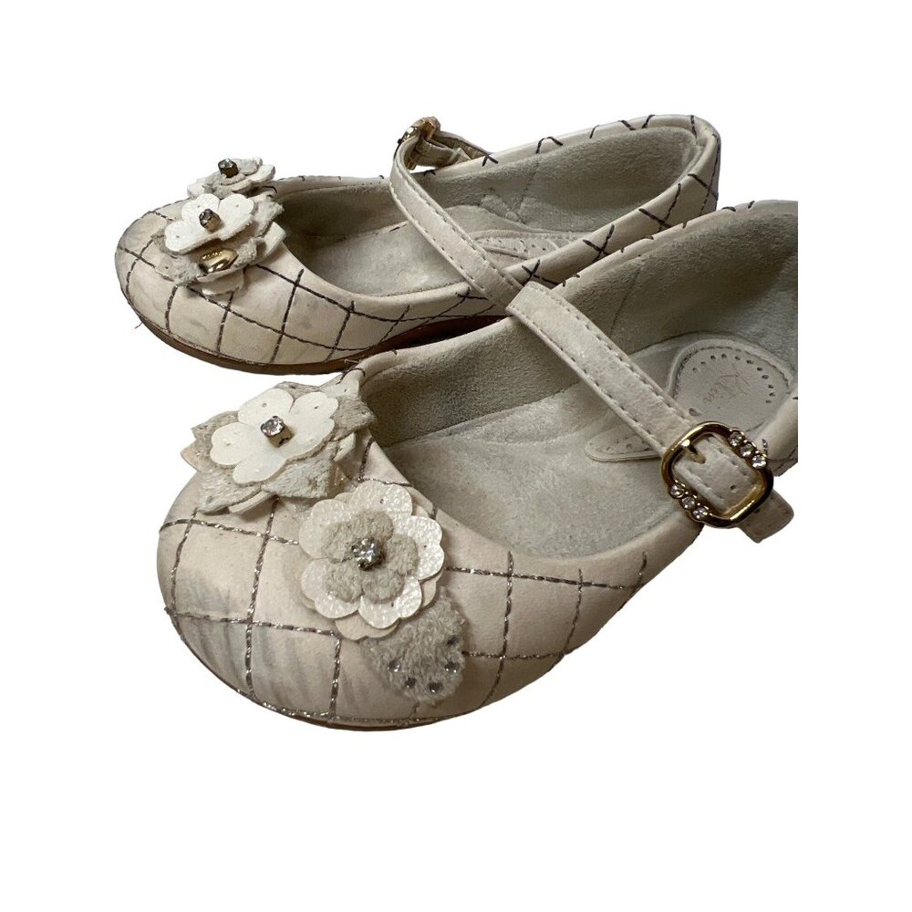 KLIN Leather Mary Jane Embellished Leather Shoes Little Girls Shoe 7.5